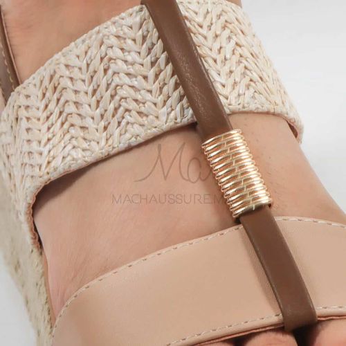 Winkle – Sandales Compensées En Beige