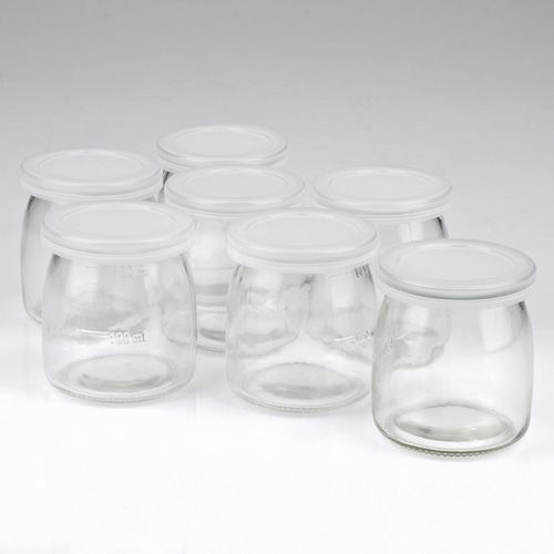 Set 6 pièces pot yaourt 212 ML Transparent