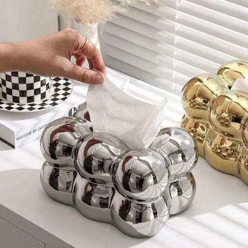 Boite a Mouchoirs En porcelaine Argenté