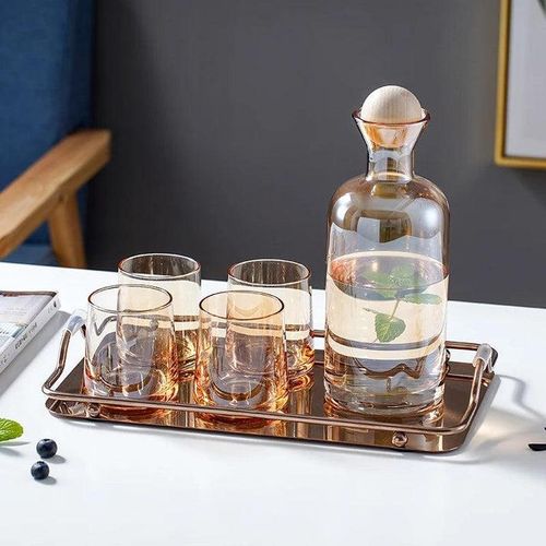 Ensemble de 7 pièces- Carafe et 6 verres