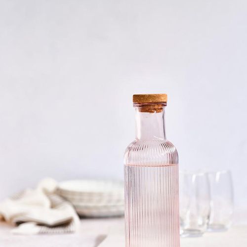 Carafe d’eau en verre + bouchon en liège