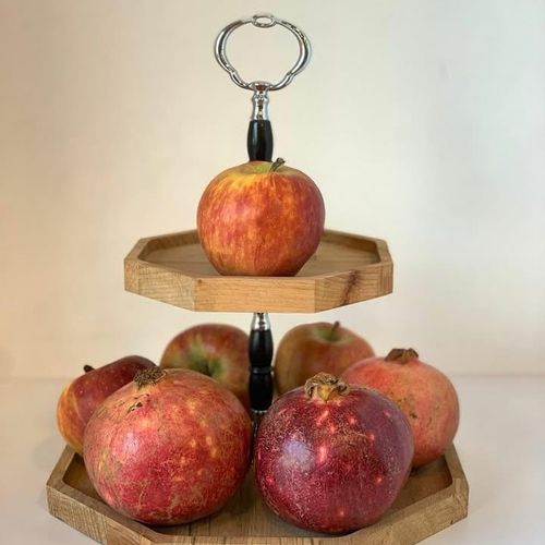 Présentoir serviteur à Gâteaux à 2 niveaux En Bois