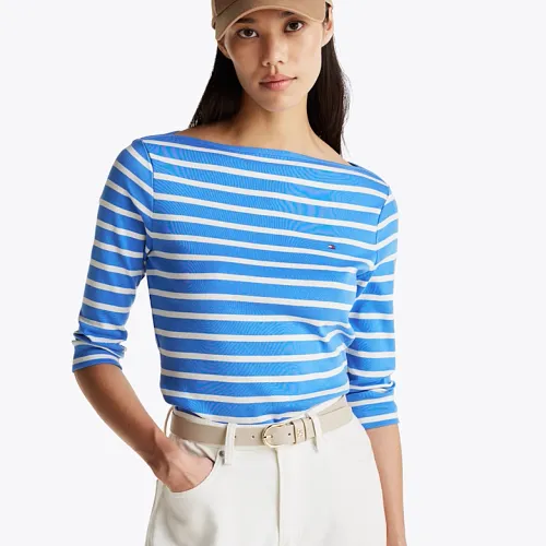 T-shirt Ajusté à Col Bateau