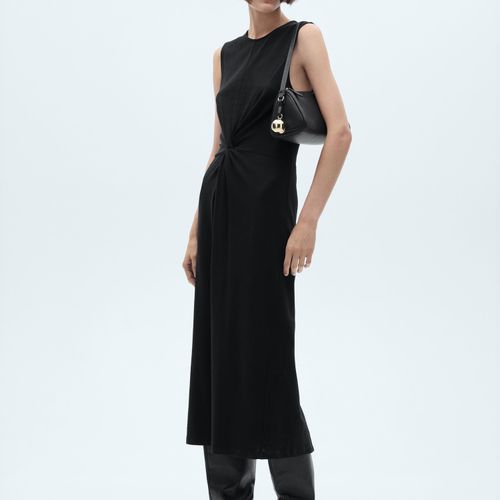 Robe Midi Détail Drapé