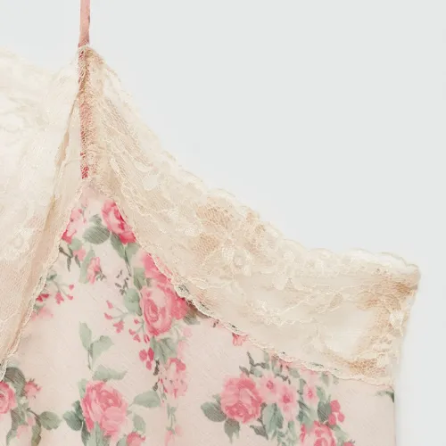 Top Imprimé Dentelle