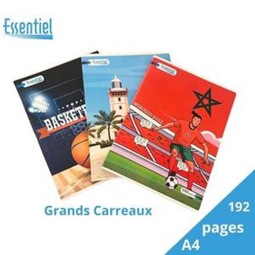 Cahier 192 Pages A4 Grands Carreaux Essentiel