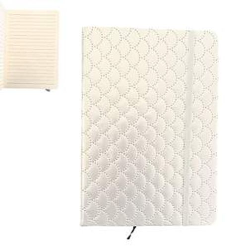Notebook A5 avec Élastique en Simili Cuir Motif Sirène en Blanc
