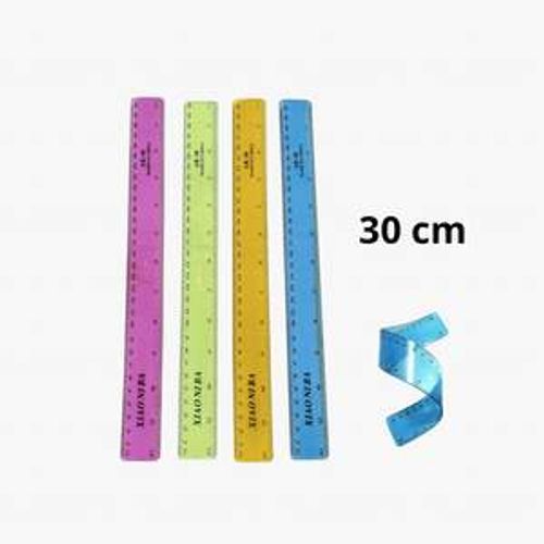Règle Flexible Transparente 30cm en Couleurs
