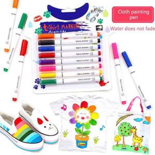 Pack 8 Stylos de Peinture à Textile Imperméable pour Tissu