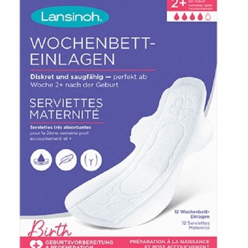  Serviettes Post Partum Extra-Absorbantes M +2 Semaine 12 Unités