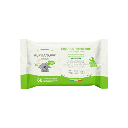 Lingettes Nettoyantes Bébé - 60 unités