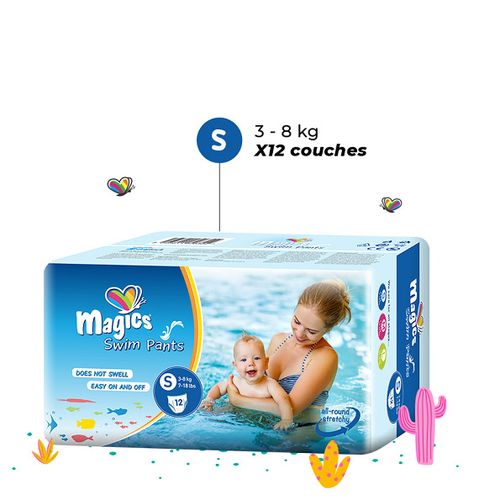 Culottes de bain - Taille S (3-8kg) - Sachet de12 Pièces