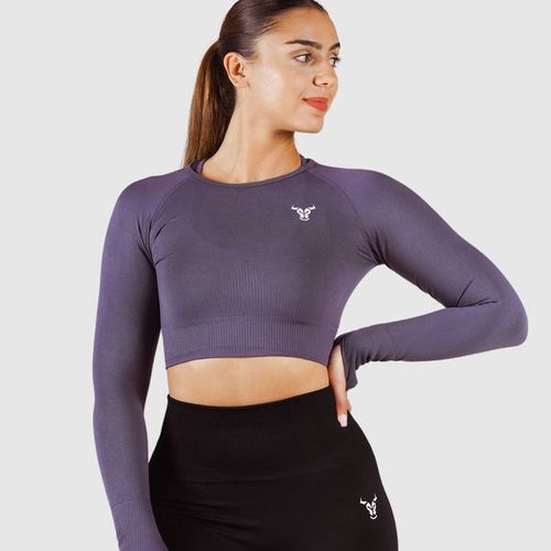 Essential Seamless Haut Court Femme  Gris Fumé