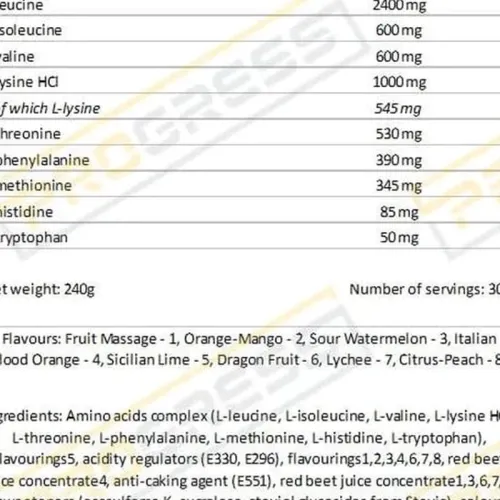 Anabolic LEAA9 240 g Orange-Mango - EAA, BCAA, Leucine & Zero Sucre