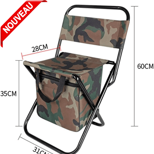 Chaise Pliante avec Sac de Rangement (pique-nique, Camping, Pêche, Randonnée, Chasse)