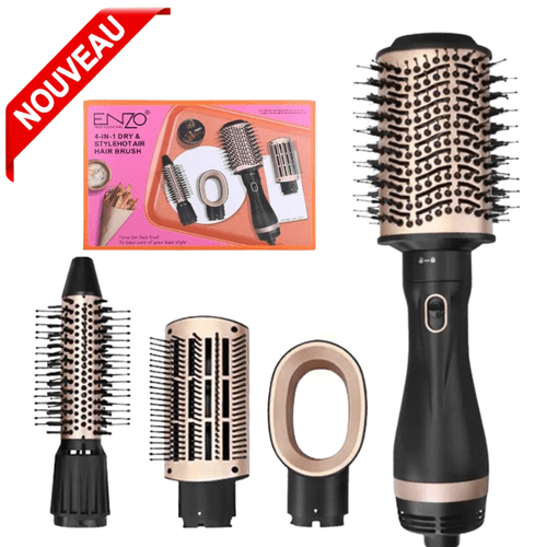 Sèche-cheveux brosse 4 en 1  électronique ensemble de peignes à air chaud lisseur EN-6207