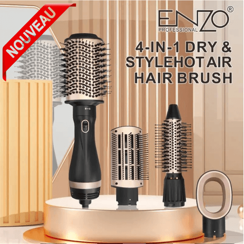 Sèche-cheveux brosse 4 en 1  électronique ensemble de peignes à air chaud lisseur EN-6207
