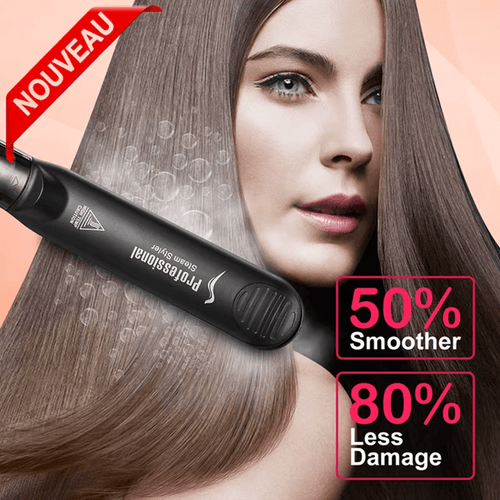 Lisseur à vapeur - Healthy And Silky - Professionnel - Hydratant - Céramique - Réglages de température