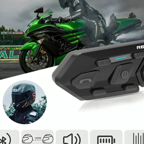 Émetteur‑récepteur Bluetooth WAYXIN T2 pour moto (Intercom / Boom Mic)