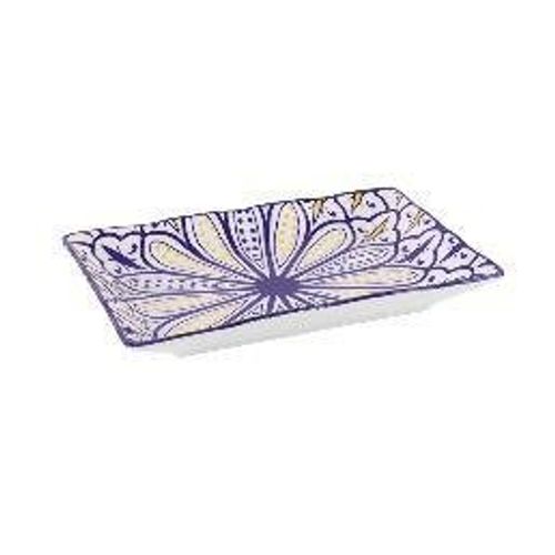 Set 2 Assietes Bleu Rectangulaire 25cm/12cm pour Salades, Gateaux et Apperitifs