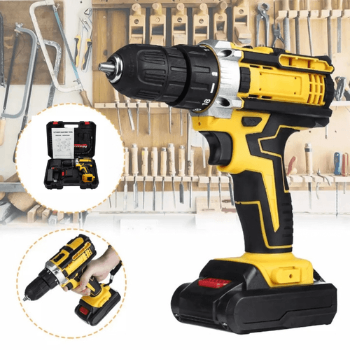 Perceuse sans fil 21V avec double batterie rechargeable pour bricolage et travaux domestiques