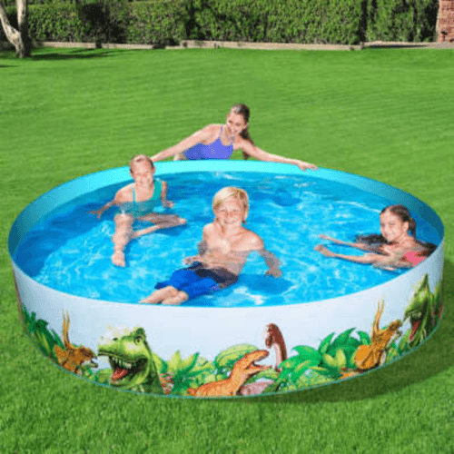 Bassine d’eau enfant en forme de dinosaure sans besoin de gonflage 1.83 m x 38 cm.