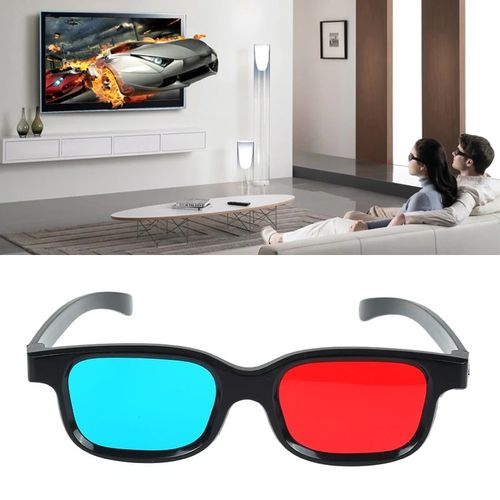 Lunettes 3D Immersives pour Cinéma Maison, lunettes rouges et bleues
