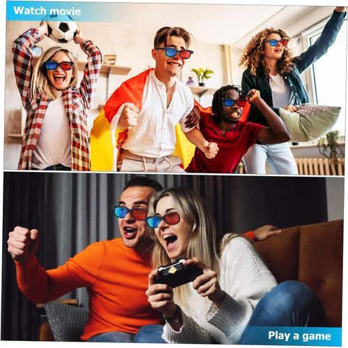 Lunettes 3D Immersives pour Cinéma Maison, lunettes rouges et bleues