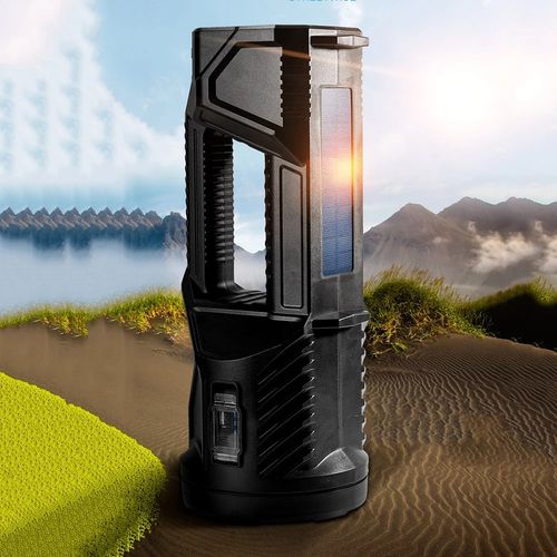 Lampe de poche LED haute puissance avec recharge solaire pour camping et randonnée