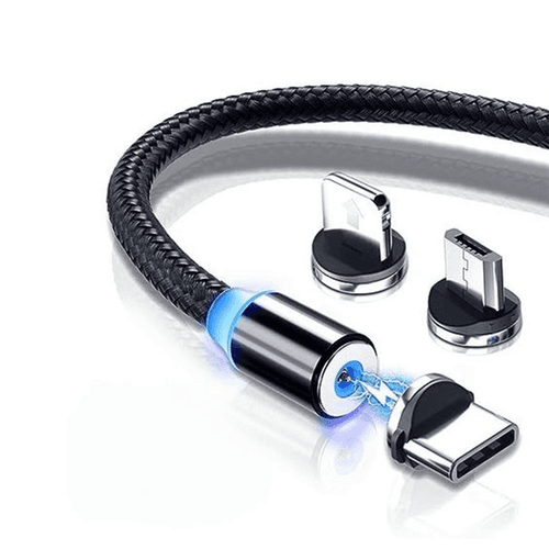 Câble magnétique Micro USB Argenté, Câble Type C pour iPhone et Android