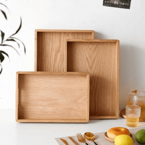 Ensemble de 3 plateaux en bois pour servir le thé et les repas dans les restaurants