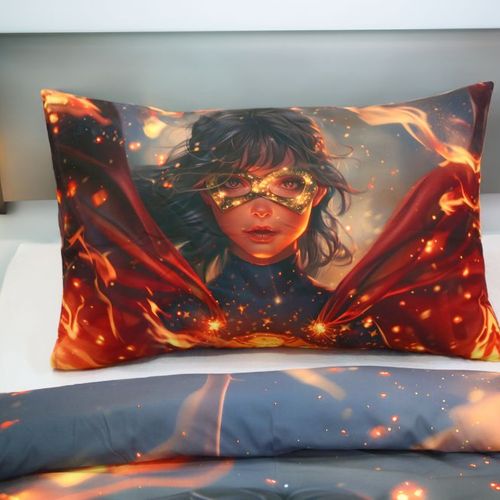 Housse de couette Fille Gardienne de la Flamme - 1 Place - (160x220 cm) + 1 Taies d’Oreiller