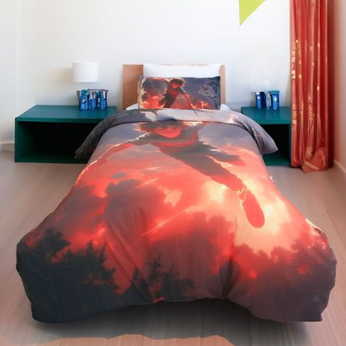 Housse de Couette Garçon Maître de Magma 1 Place - (160x220 cm) + 1 Taies d’Oreiller  