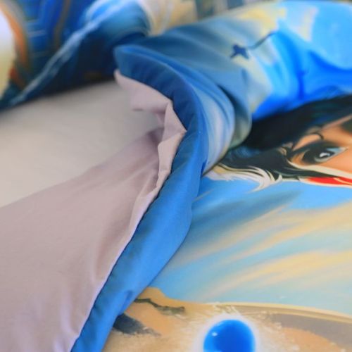 Housse de Couette Garçon Maître de L'eau+ 1TO Offerte - 1 Place(160x220 cm) - Collection Galaxie des Héros