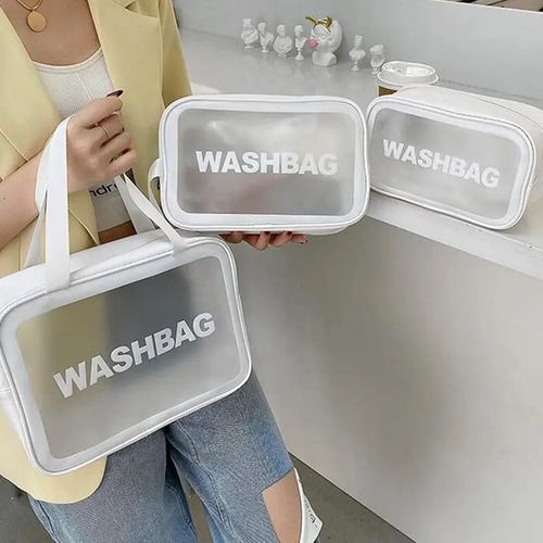 Ensemble de 3 Trousse de Maquillage Transparentes pour Femmes (Couleur Aléatoire)