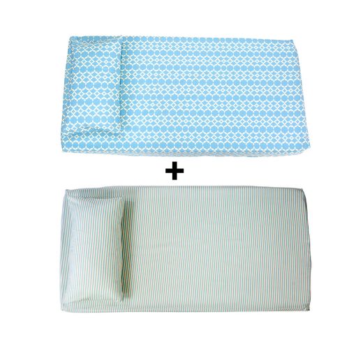 Set Draps Housse Bébé Imprimé Harmonie Géométrique ( Couleur Alératoire )