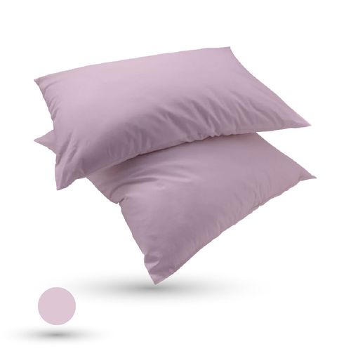 2 Taies d'oreiller Uni  Doux & Antiallergique