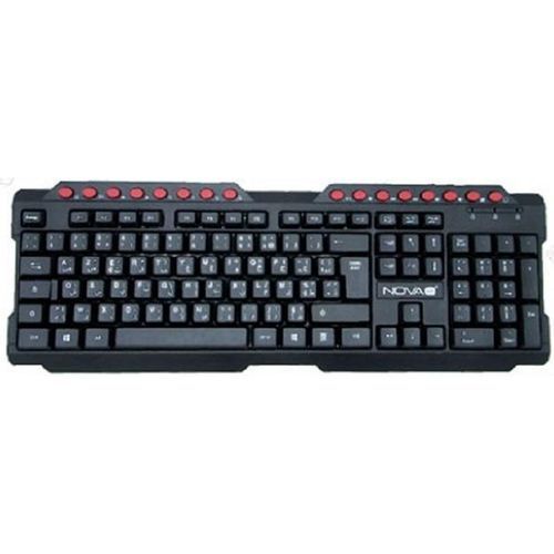 NOVA TECH clavier simple - clavier USB - style élégant - Français / Arabe - Noir
