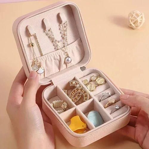 Boîte de Rangement Portable de Bijoux, Sac de Voyage pour Boucles dOreilles, Colliers, Bagues