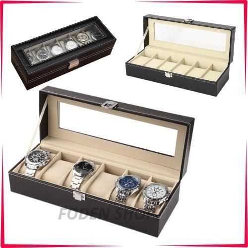 Boite de rangement pour 6 montres,Presentoir montre,Coffret montres,Boite bijoux,montre-bracelet