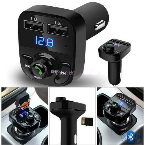 Bluetooth Voiture Transmetteur radio FM sans Fil avec 2 USB chargeur rapide