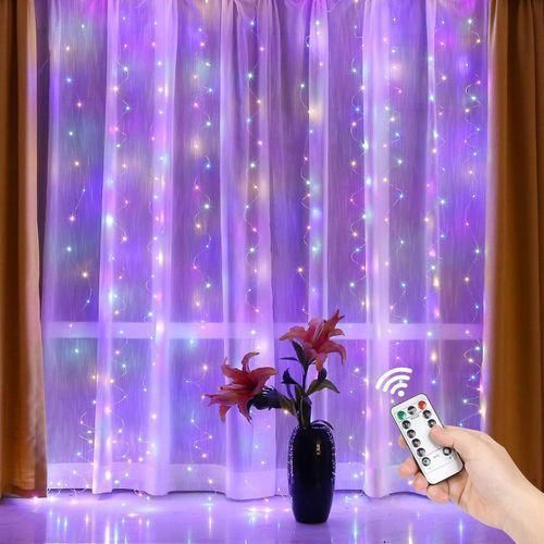 Rideau LED Décoratif – 3x3M, 300 LED, 8 Modes d’Éclairage, USB, Étanche