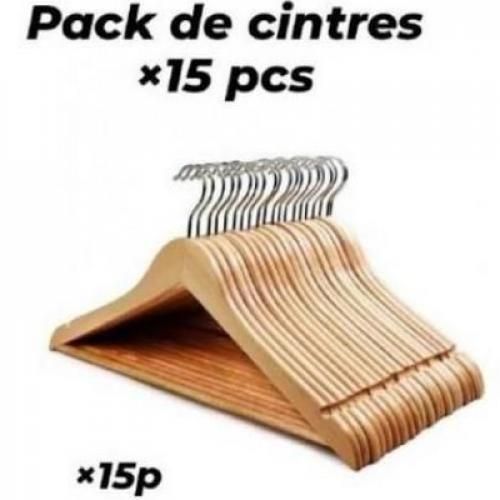 PACK 15 Ensemble cintres en bois pour armoires .