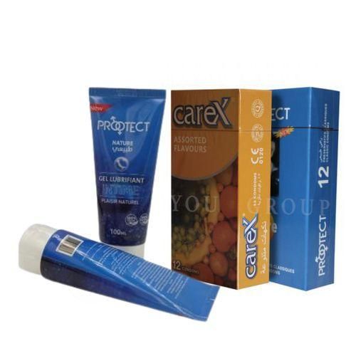 PACK 2 BOITE DE 12 CONDOMS ARÔMATISÉ FRUITS + NATURE + GEL LUBRIFIANT NATURE170 PROTECT 