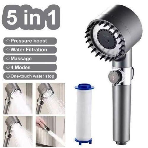 Pommeau de douche pressurisé économie deau réglable, avec filtre, haute pression, 4 modes
