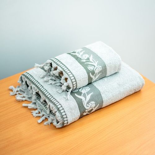Hadab pack 2 piece serviette de bain 100% coton 500GM - Bleu 90*150-50*90