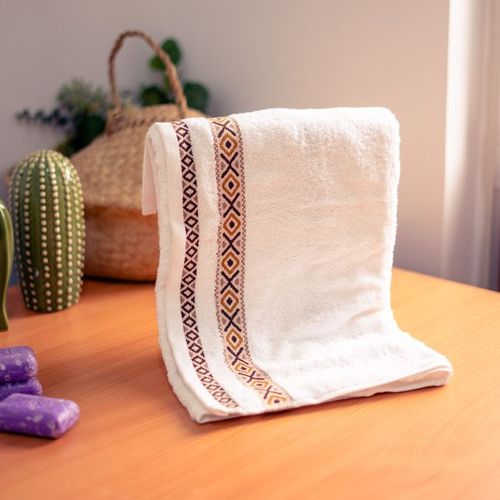Berbère serviette 50x90 100% coton - blanc