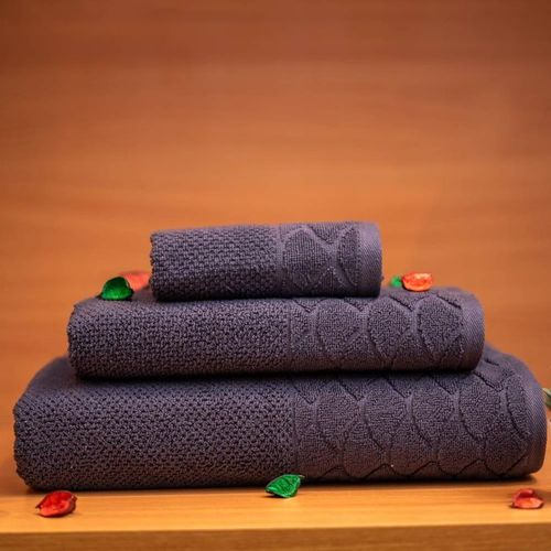 Cassilia G019 pack 3 serviettes 100% coton gris fonce