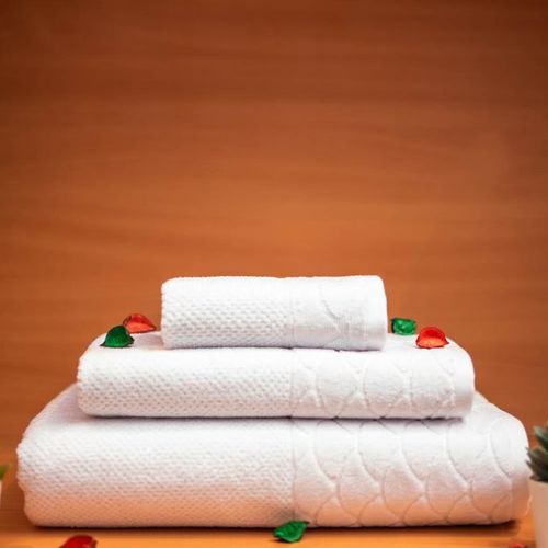 Cassilia G019 pack 3 serviettes 100% coton blanc