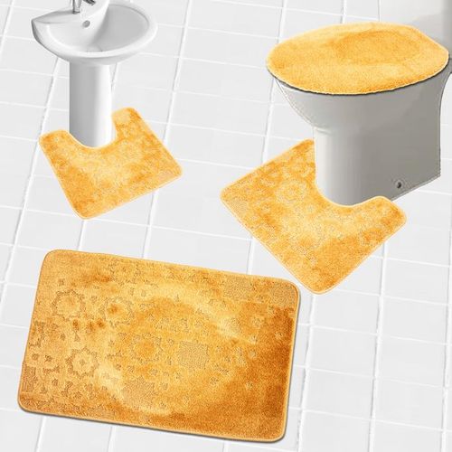 Simple Tapis De Bain 4 Pièce - Marron Clair